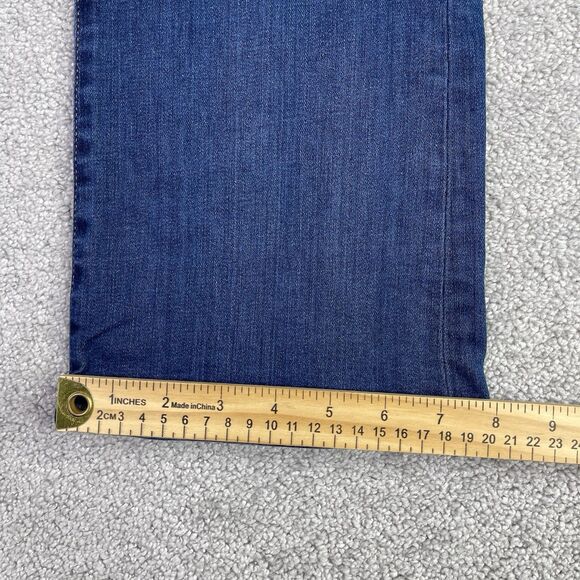 7 For All Mankind Jeans Women’s 31X29 Blue Bootcut Mid-Rise Dark Wash Stretch - Picture 14 of 15